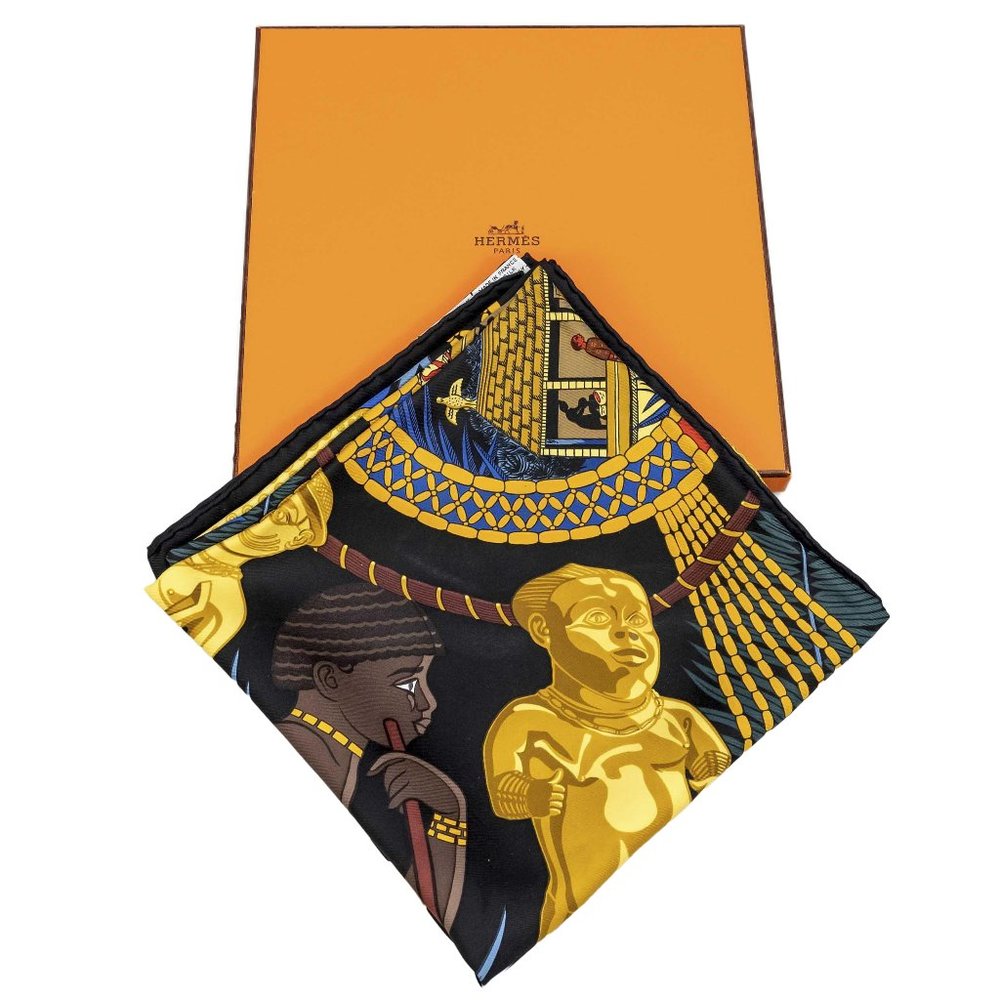 Herms Polychrome Patterned Square Silk - image 1